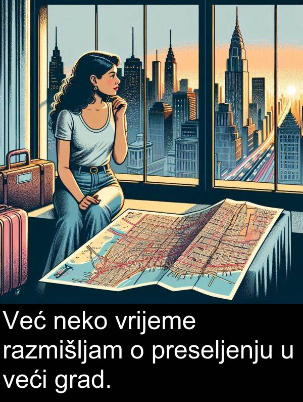 razmišljam: Već neko vrijeme razmišljam o preseljenju u veći grad.