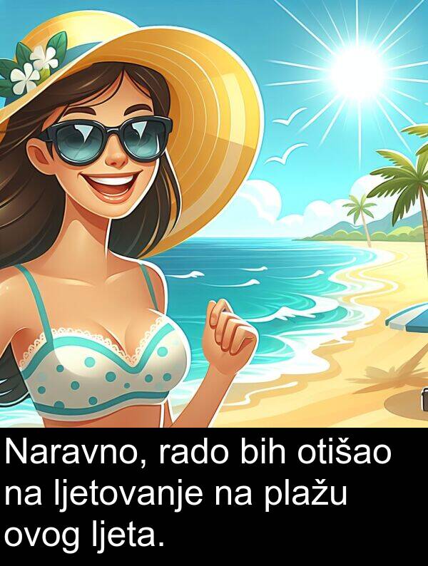bih: Naravno, rado bih otišao na ljetovanje na plažu ovog ljeta.