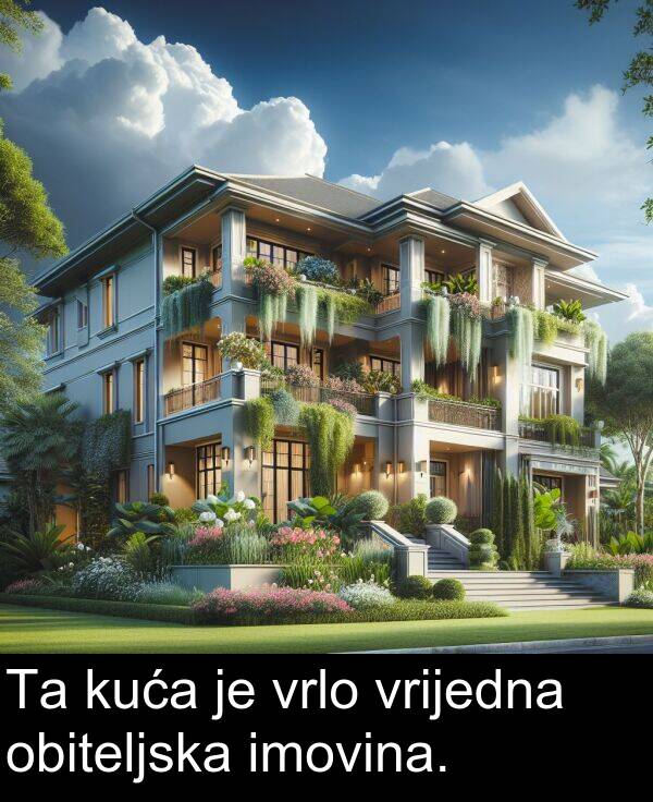 imovina: Ta kuća je vrlo vrijedna obiteljska imovina.