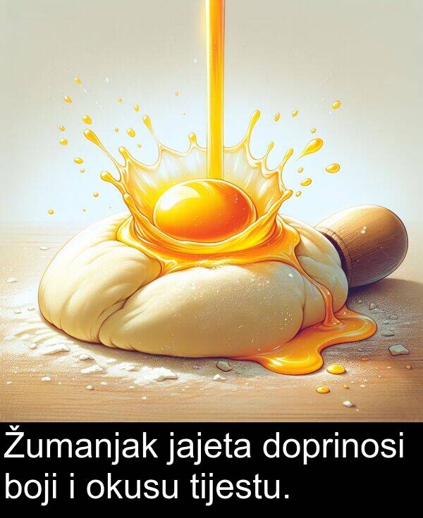 tijestu: Žumanjak jajeta doprinosi boji i okusu tijestu.