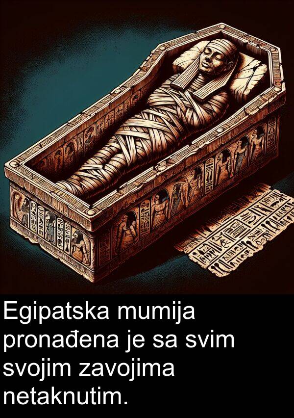 svim: Egipatska mumija pronađena je sa svim svojim zavojima netaknutim.