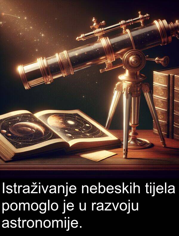 astronomije: Istraživanje nebeskih tijela pomoglo je u razvoju astronomije.