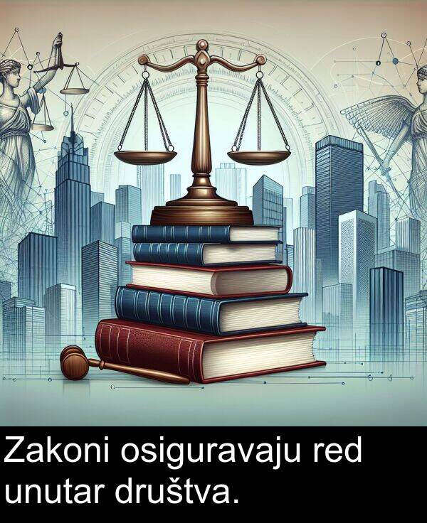 unutar: Zakoni osiguravaju red unutar društva.
