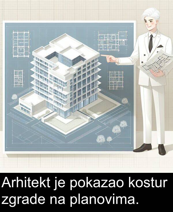 zgrade: Arhitekt je pokazao kostur zgrade na planovima.