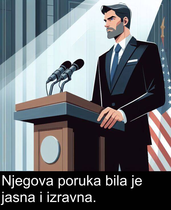 bila: Njegova poruka bila je jasna i izravna.