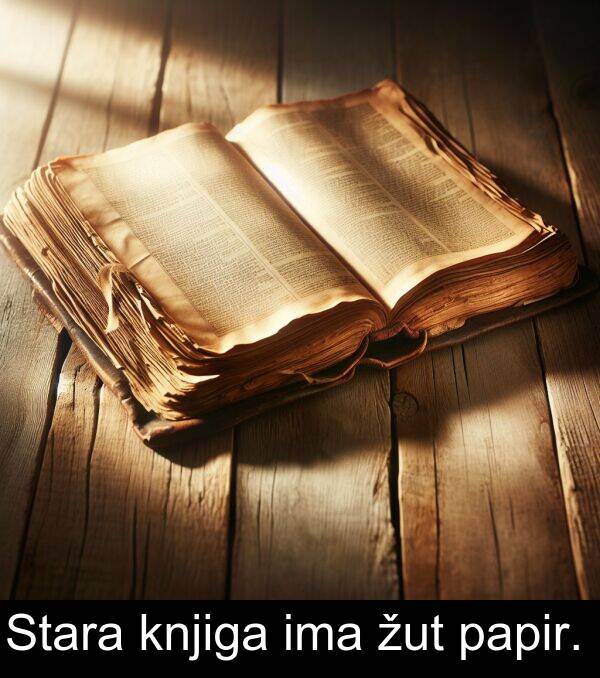 knjiga: Stara knjiga ima žut papir.