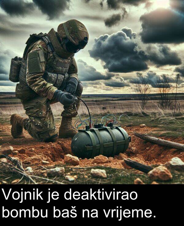 bombu: Vojnik je deaktivirao bombu baš na vrijeme.