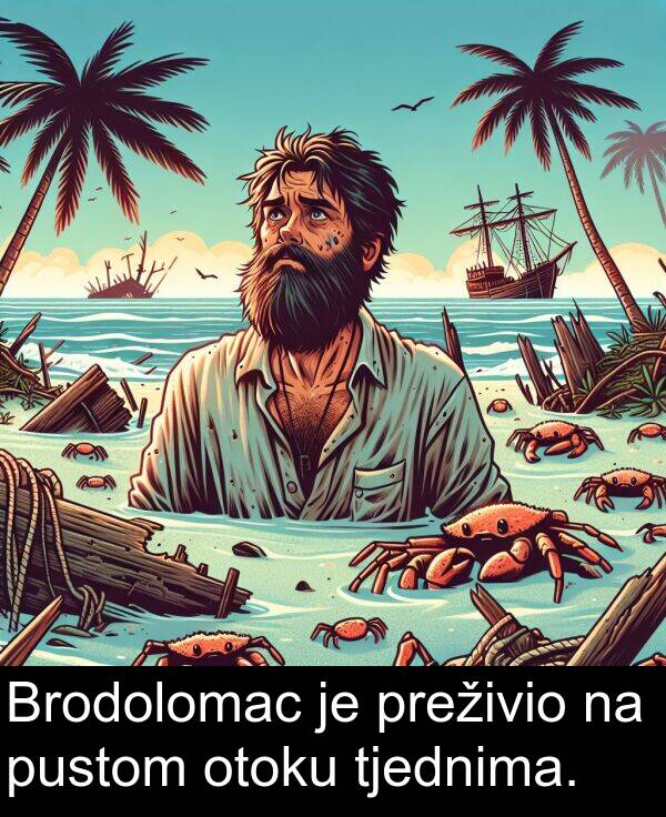 tjednima: Brodolomac je preživio na pustom otoku tjednima.
