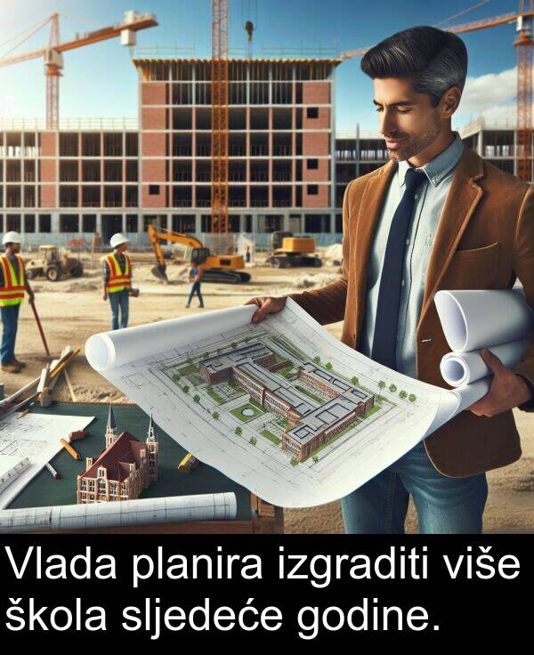 godine: Vlada planira izgraditi više škola sljedeće godine.