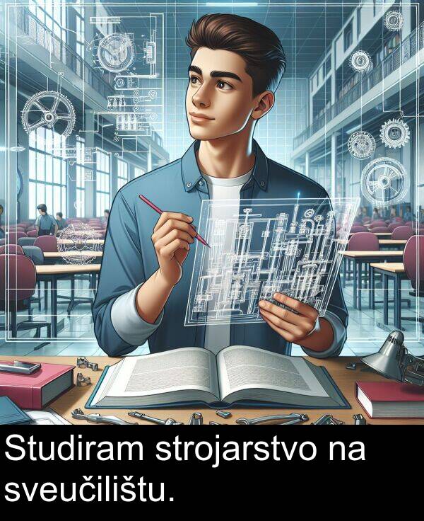 strojarstvo: Studiram strojarstvo na sveučilištu.
