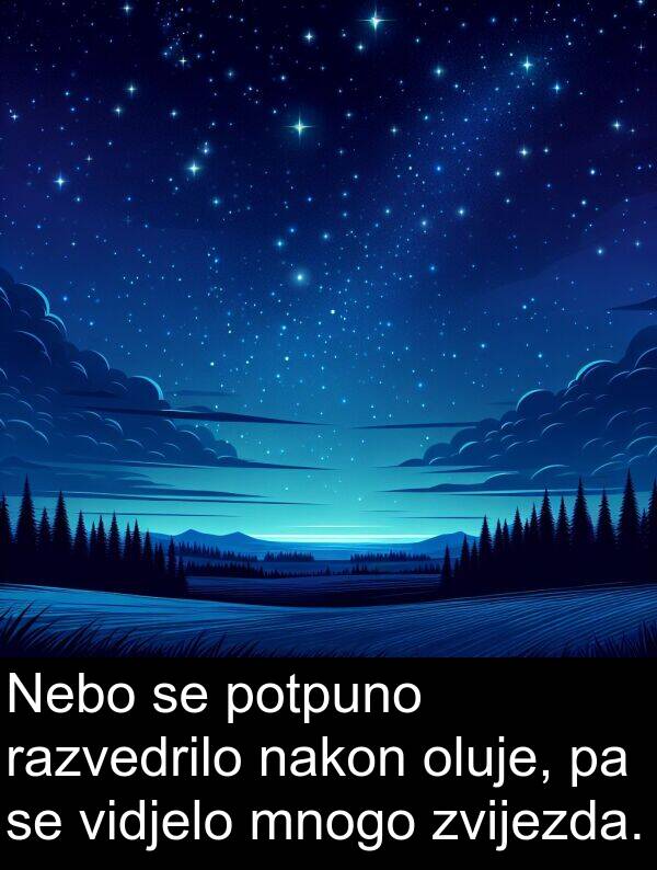 razvedrilo: Nebo se potpuno razvedrilo nakon oluje, pa se vidjelo mnogo zvijezda.