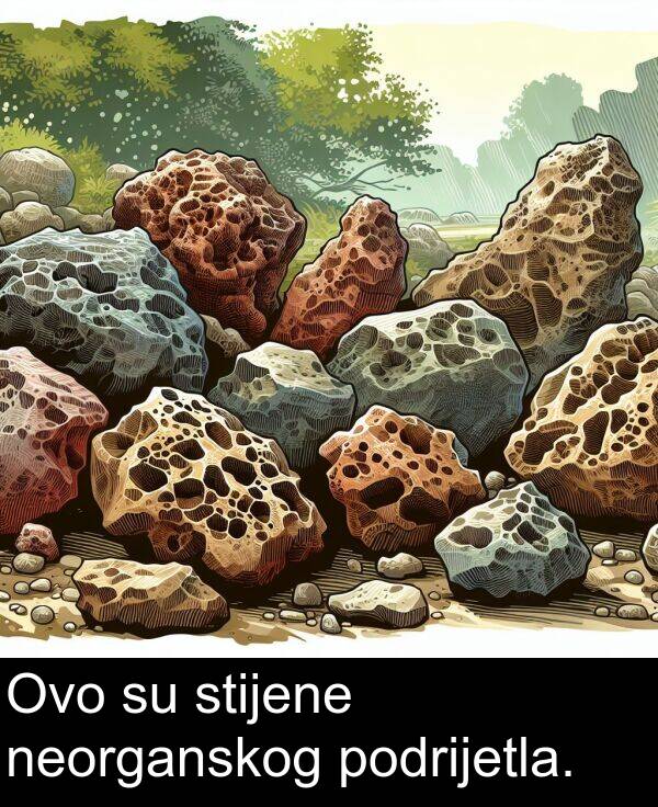 podrijetla: Ovo su stijene neorganskog podrijetla.
