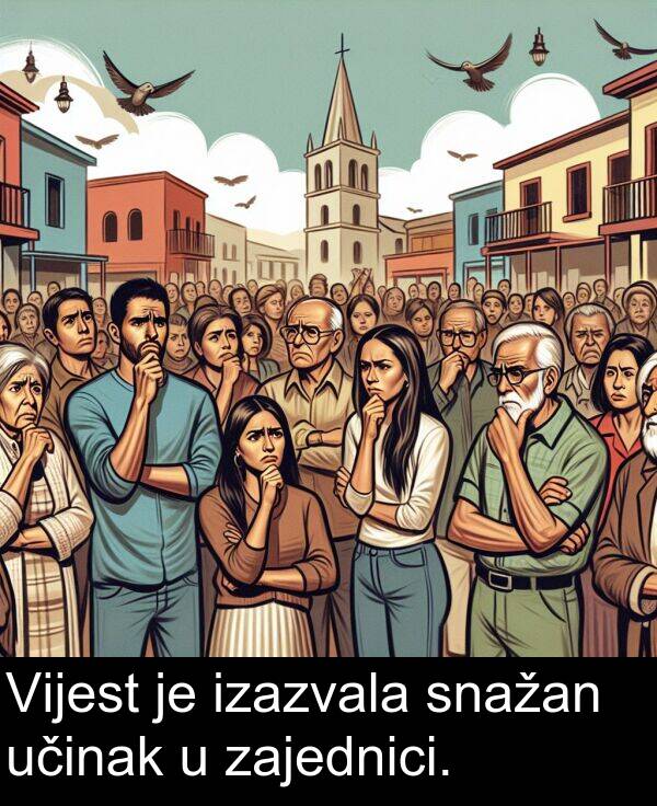 učinak: Vijest je izazvala snažan učinak u zajednici.