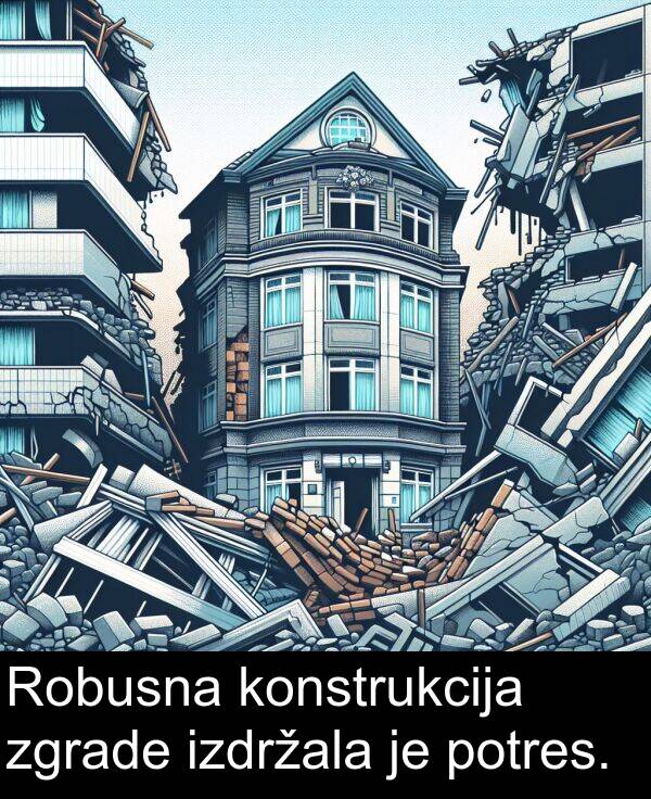 zgrade: Robusna konstrukcija zgrade izdržala je potres.