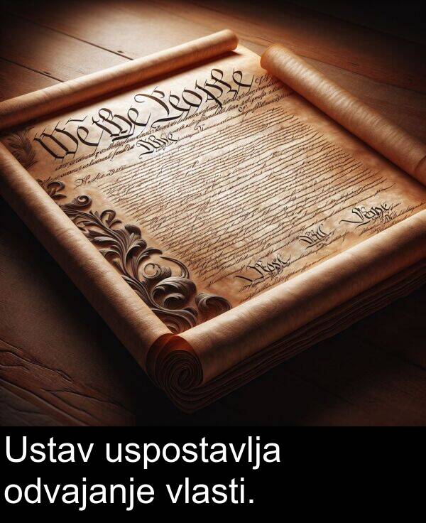 odvajanje: Ustav uspostavlja odvajanje vlasti.