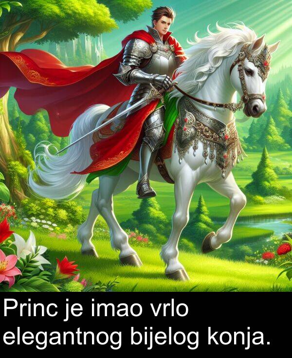 bijelog: Princ je imao vrlo elegantnog bijelog konja.