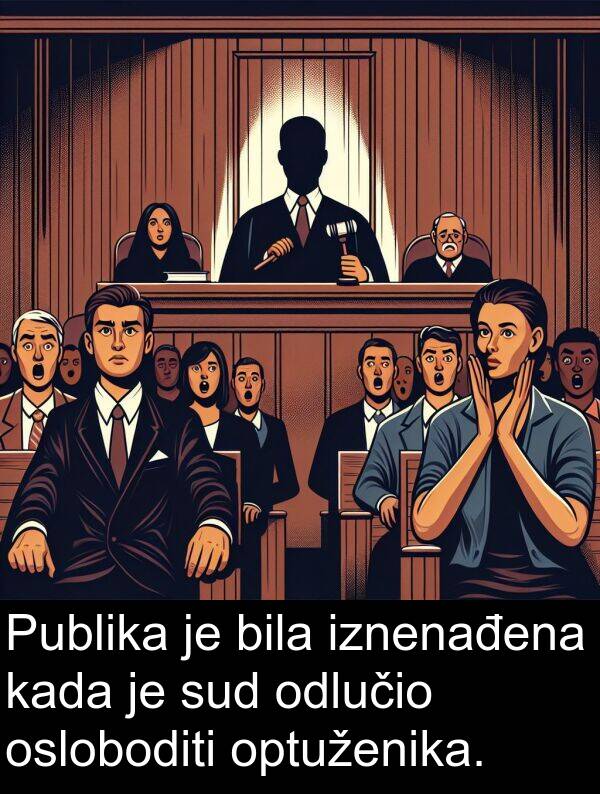 iznenađena: Publika je bila iznenađena kada je sud odlučio osloboditi optuženika.
