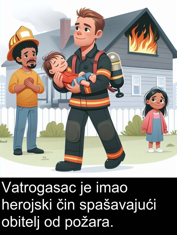 čin: Vatrogasac je imao herojski čin spašavajući obitelj od požara.