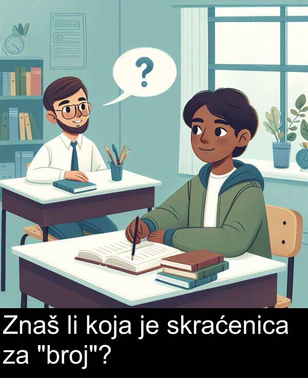 skraćenica: Znaš li koja je skraćenica za "broj"?