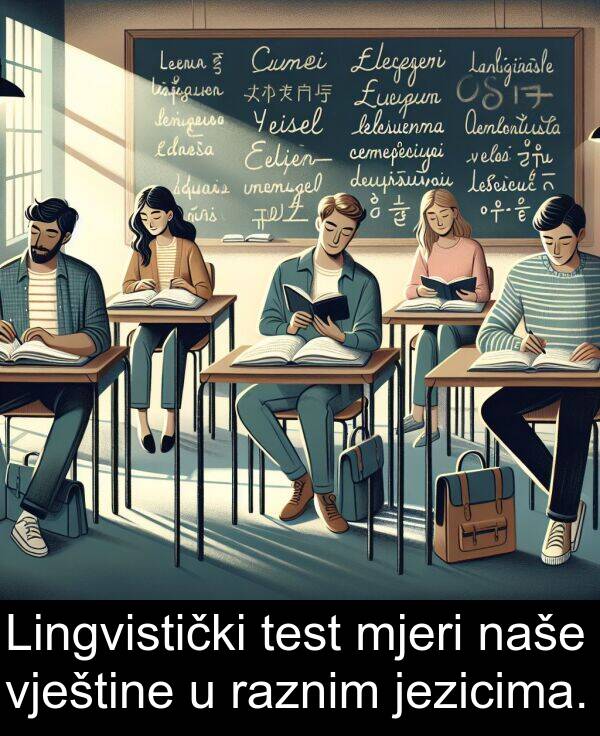 raznim: Lingvistički test mjeri naše vještine u raznim jezicima.