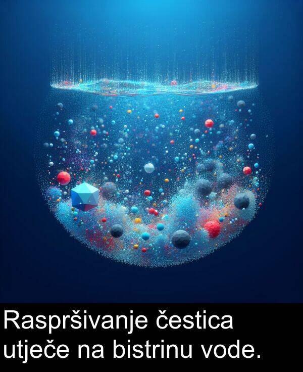 bistrinu: Raspršivanje čestica utječe na bistrinu vode.