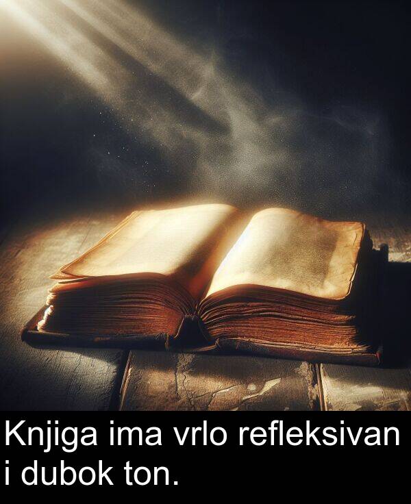 ima: Knjiga ima vrlo refleksivan i dubok ton.