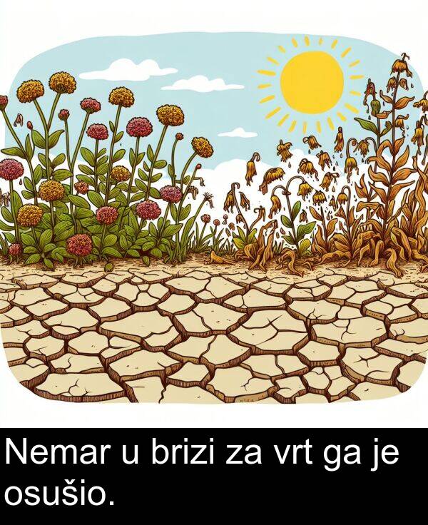 vrt: Nemar u brizi za vrt ga je osušio.