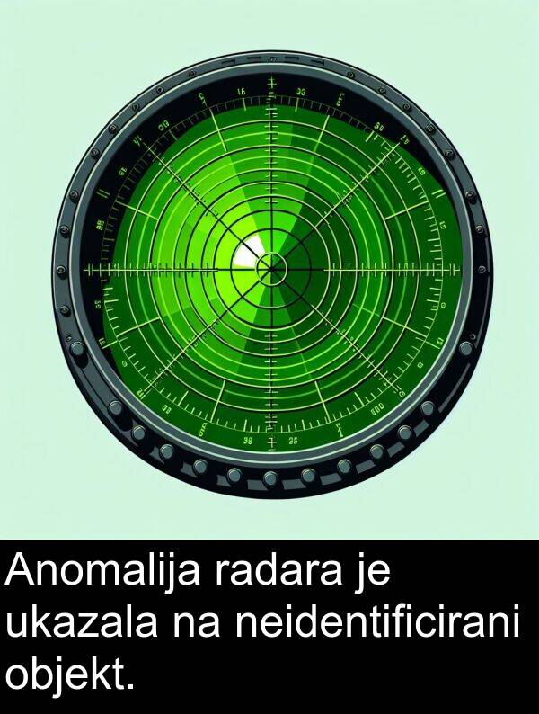 objekt: Anomalija radara je ukazala na neidentificirani objekt.