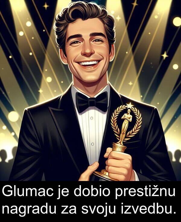 nagradu: Glumac je dobio prestižnu nagradu za svoju izvedbu.