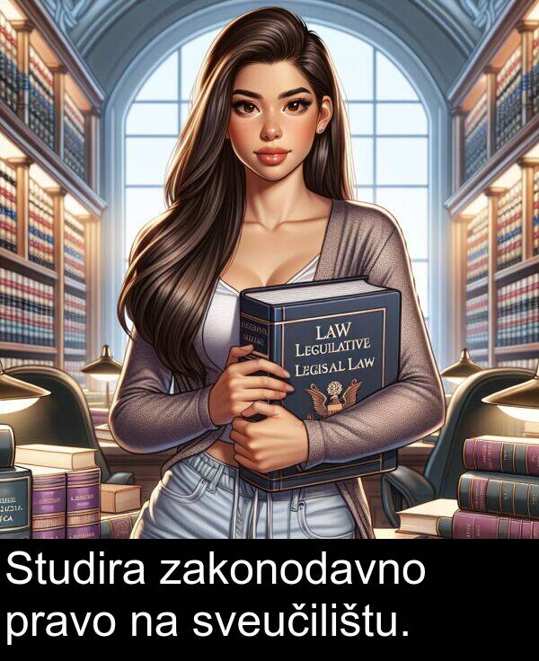pravo: Studira zakonodavno pravo na sveučilištu.