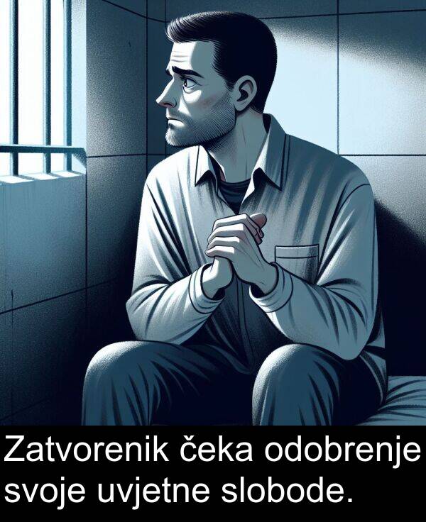 svoje: Zatvorenik čeka odobrenje svoje uvjetne slobode.