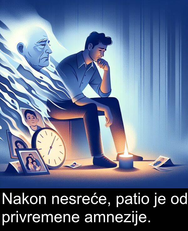 amnezije: Nakon nesreće, patio je od privremene amnezije.
