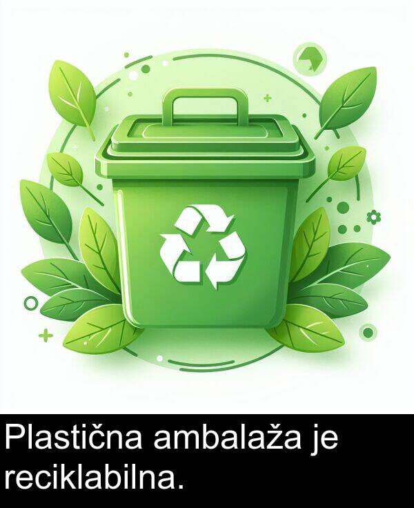 ambalaža: Plastična ambalaža je reciklabilna.