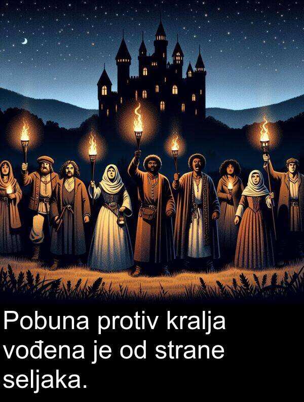 seljaka: Pobuna protiv kralja vođena je od strane seljaka.