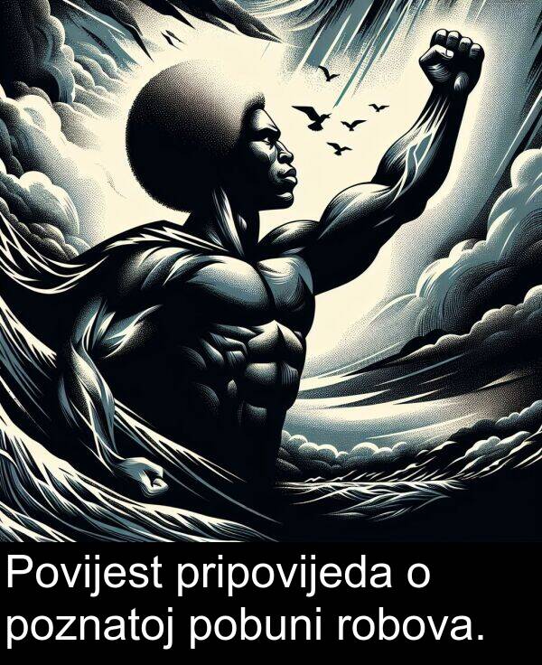 pobuni: Povijest pripovijeda o poznatoj pobuni robova.