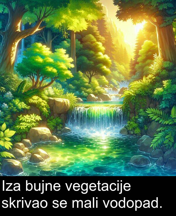 mali: Iza bujne vegetacije skrivao se mali vodopad.