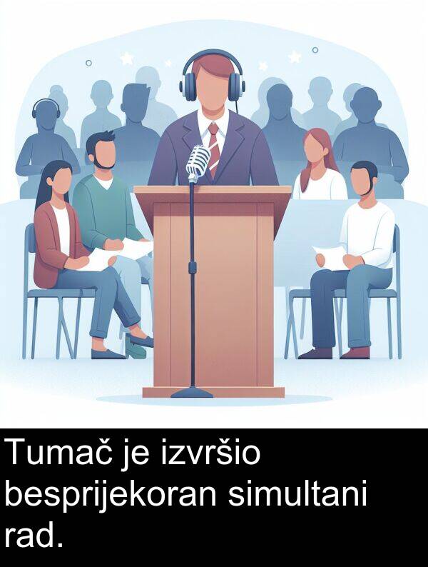 besprijekoran: Tumač je izvršio besprijekoran simultani rad.