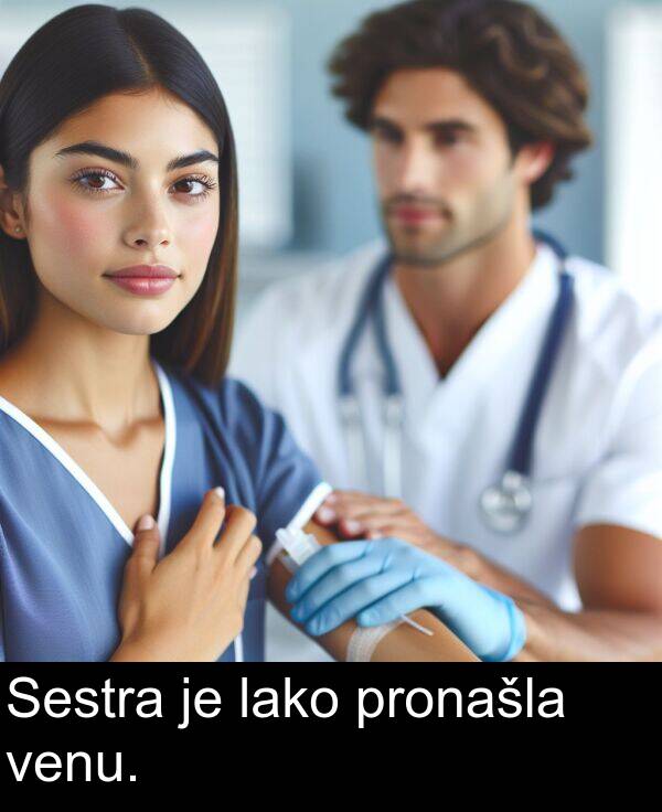 venu: Sestra je lako pronašla venu.
