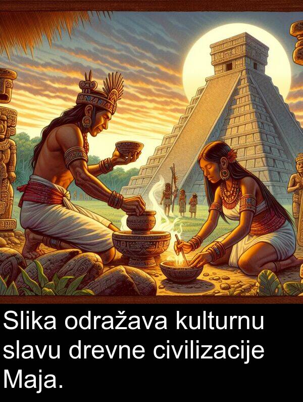 slavu: Slika odražava kulturnu slavu drevne civilizacije Maja.