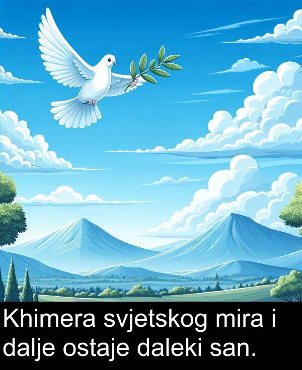 daleki: Khimera svjetskog mira i dalje ostaje daleki san.