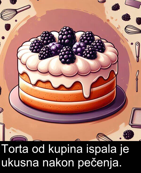 ukusna: Torta od kupina ispala je ukusna nakon pečenja.