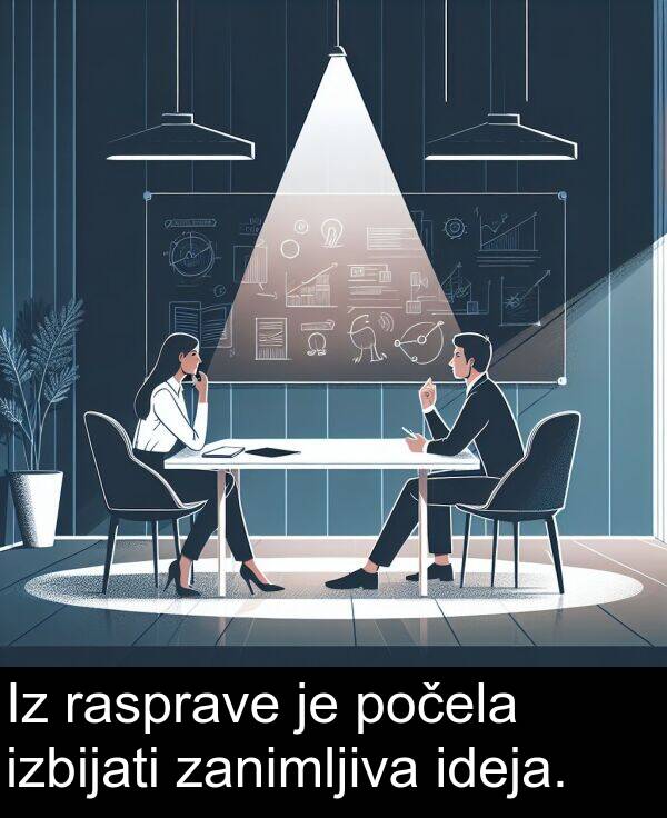 zanimljiva: Iz rasprave je počela izbijati zanimljiva ideja.