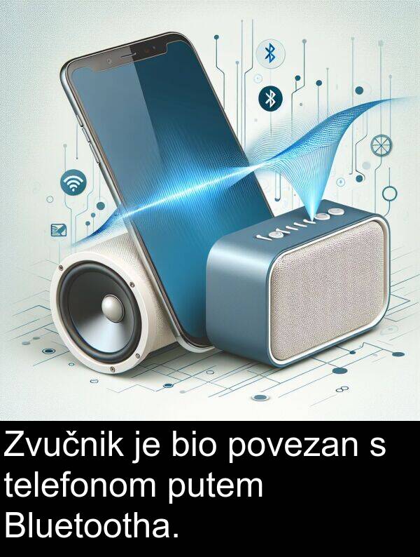 telefonom: Zvučnik je bio povezan s telefonom putem Bluetootha.