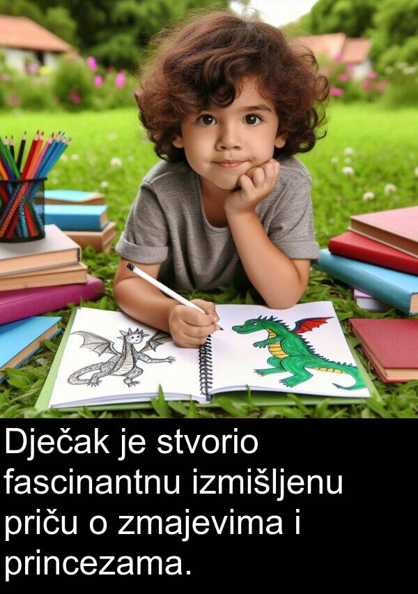 zmajevima: Dječak je stvorio fascinantnu izmišljenu priču o zmajevima i princezama.