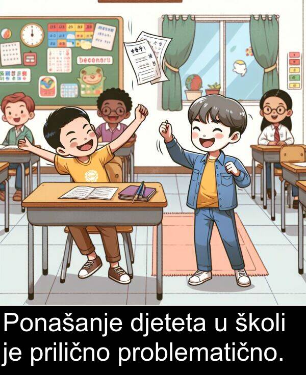 školi: Ponašanje djeteta u školi je prilično problematično.
