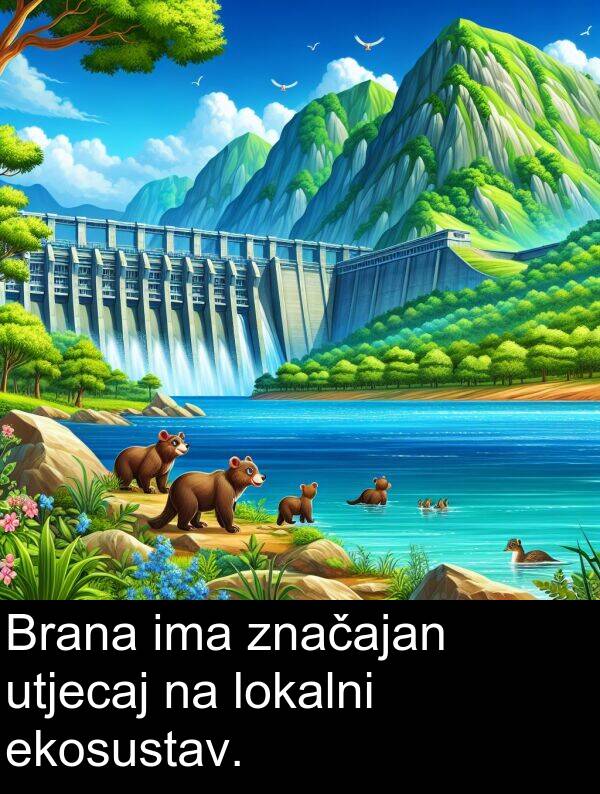 značajan: Brana ima značajan utjecaj na lokalni ekosustav.