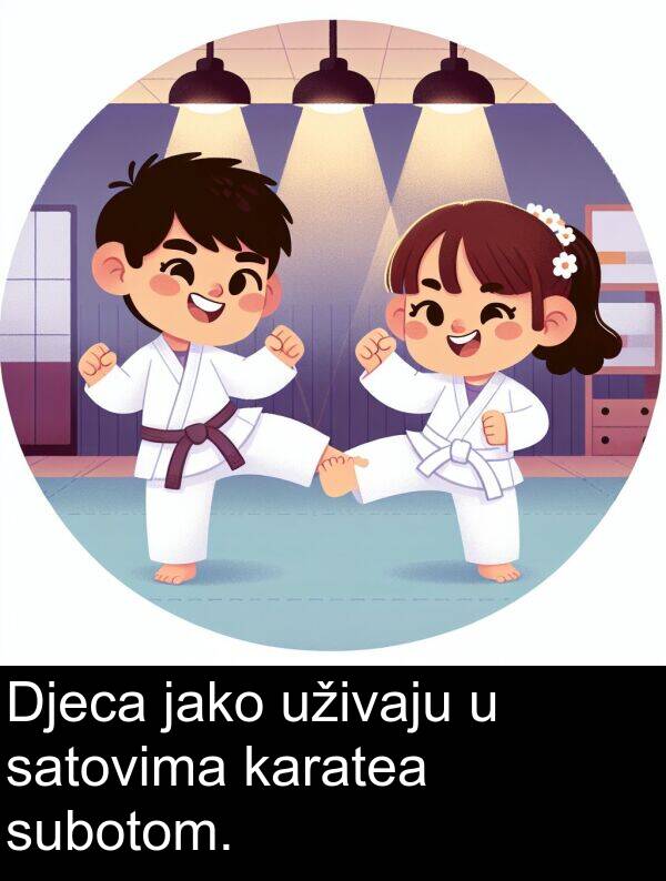 satovima: Djeca jako uživaju u satovima karatea subotom.