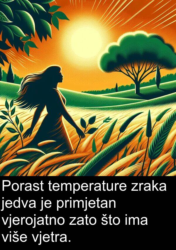 vjerojatno: Porast temperature zraka jedva je primjetan vjerojatno zato što ima više vjetra.