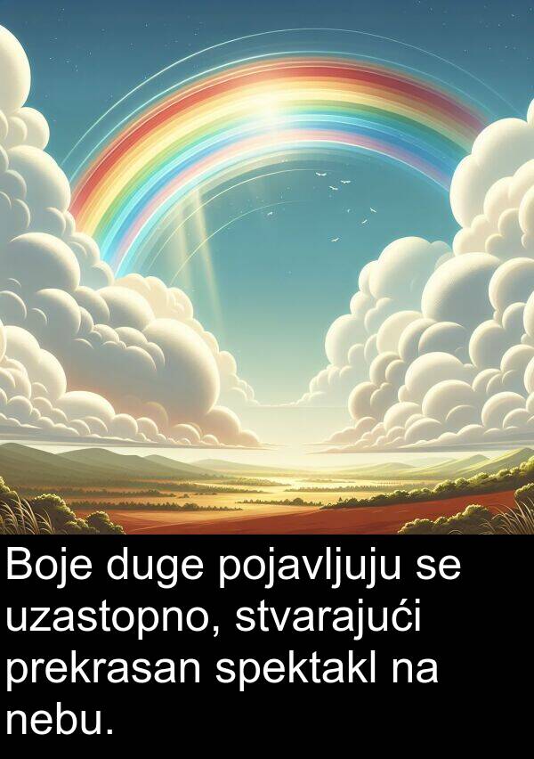 spektakl: Boje duge pojavljuju se uzastopno, stvarajući prekrasan spektakl na nebu.