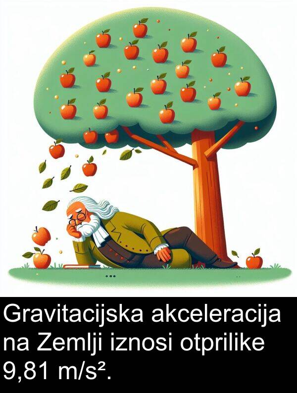 akceleracija: Gravitacijska akceleracija na Zemlji iznosi otprilike 9,81 m/s².
